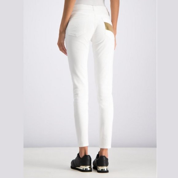Versace Jeans White Gold Foil Pocket Skinny Fit 26 - Picture 2 of 11